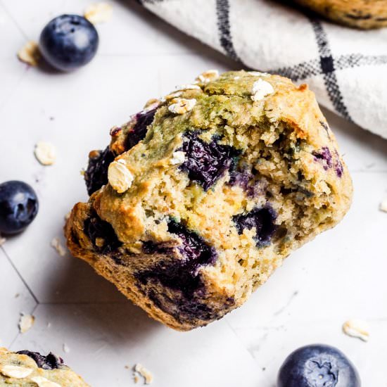 Blueberry Banana Oatmeal Muffins