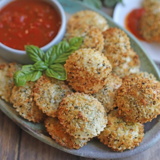 Vegan air fryer ravioli