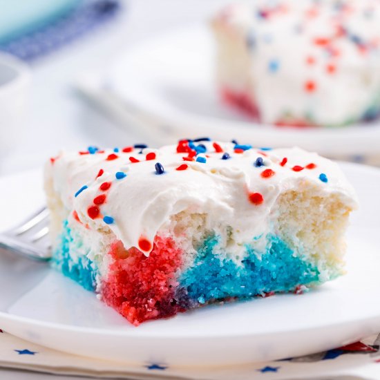 Red, White, and Blue Poke Cake