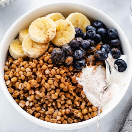 Wheat Berry Breakfast Bowl