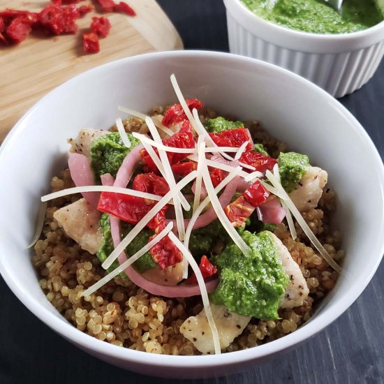 Pesto Chicken Quinoa Bowl Recipe