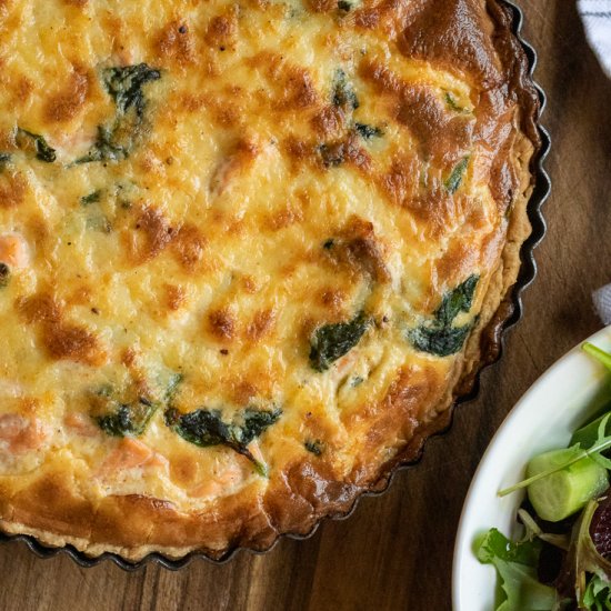 Salmon and Spinach Quiche