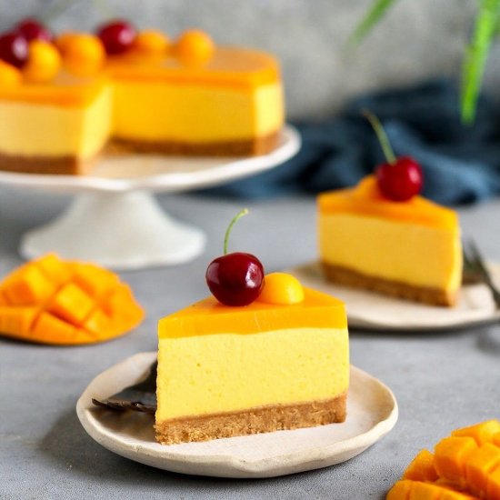 No-bake mango cheesecake