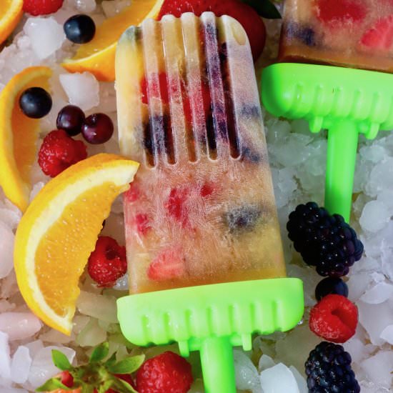 Orange Popsicles with Berries