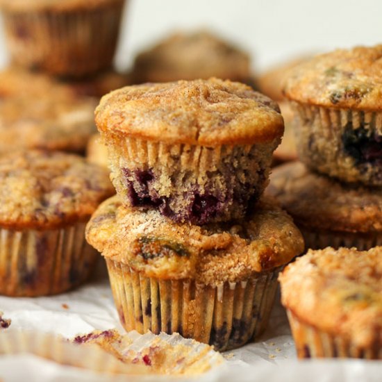 Lemon Blueberry Streusel Muffins