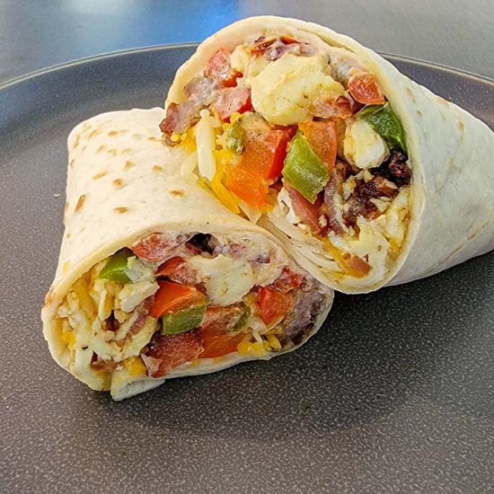 Bacon And Sausage Breakfast Burrito