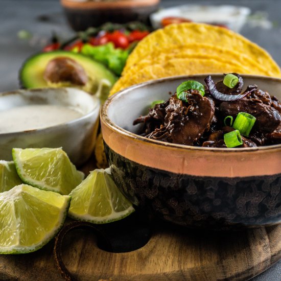 Sticky Mushroom Walnut Tacos