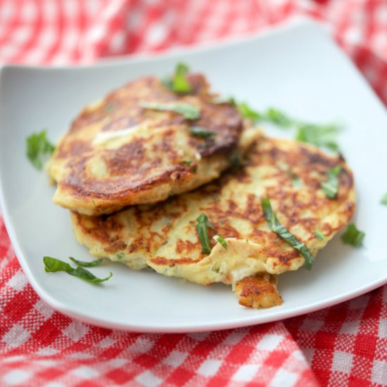 Mozzarella Basil Potato Fritters