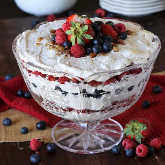 Triple Berry Punch Bowl Cake