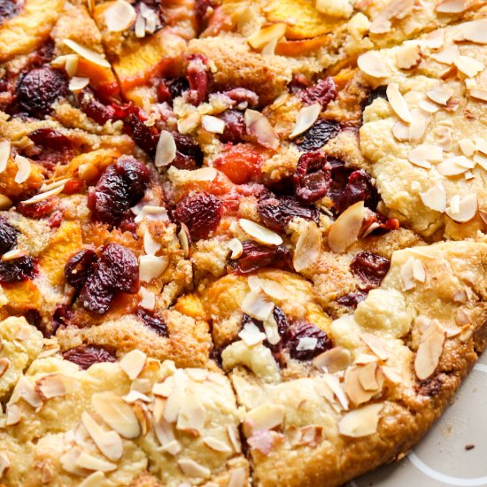 Peach Cherry Frangipane Galette