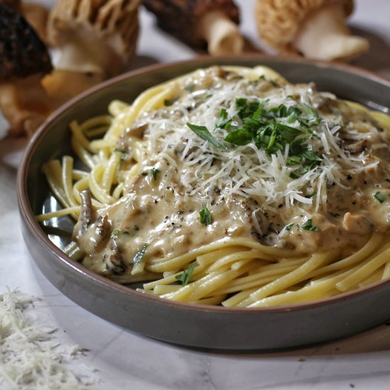 Linguine with Morel Cream Sauce