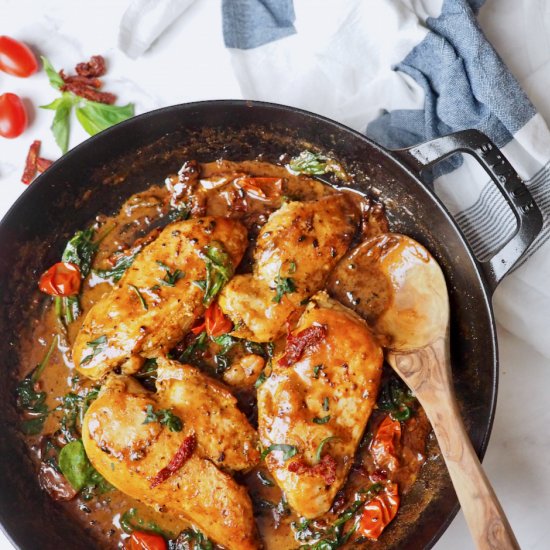 One Pan Creamy Tuscan Chicken