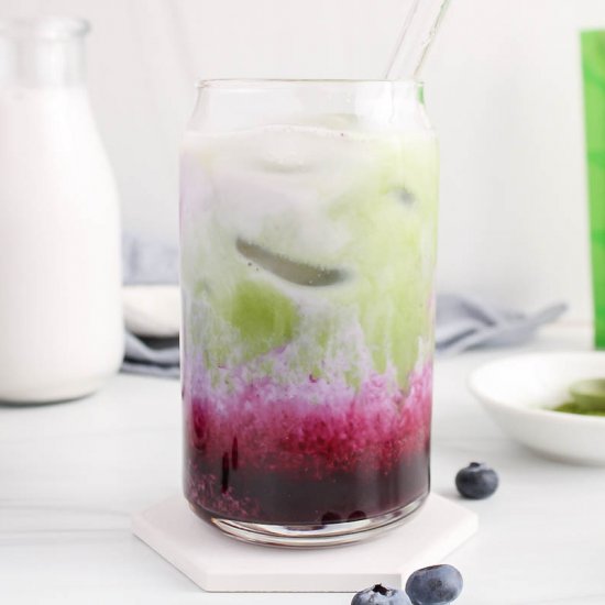 Iced Blueberry Matcha Latte