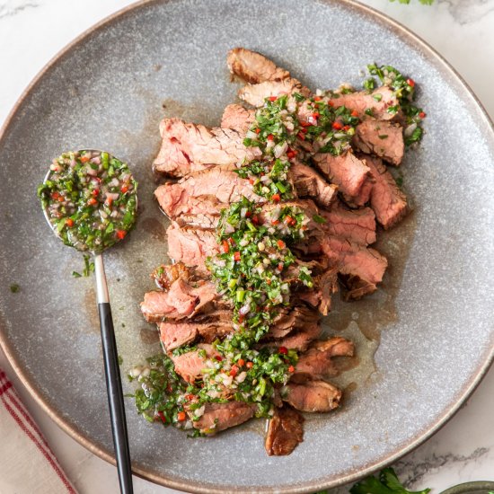 Flank Steak with Chimichurri Sauce