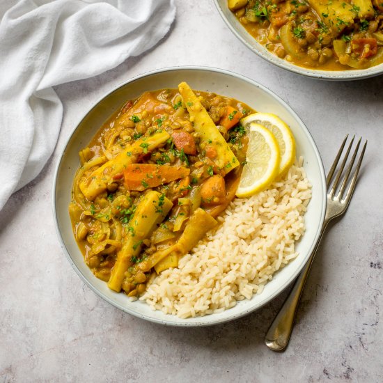 Creamy Parsnip Curry with lentils