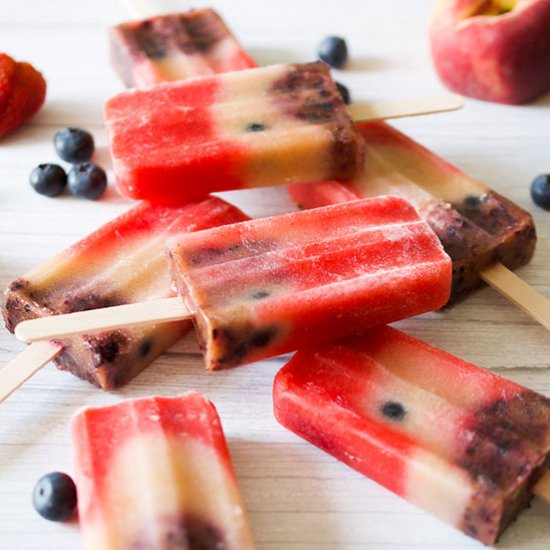 Red, White + Blueberry Popsicles