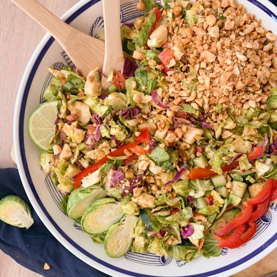 Shaved Brussels Sprout Peanut Salad