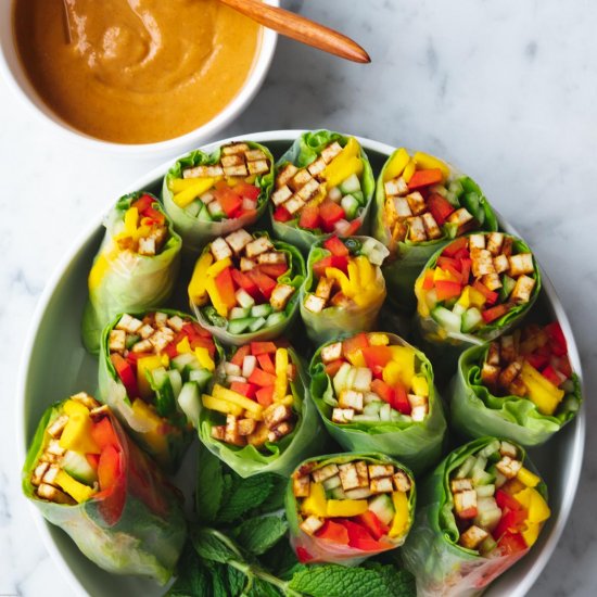 Easy Vegan Tofu Mango Summer Rolls