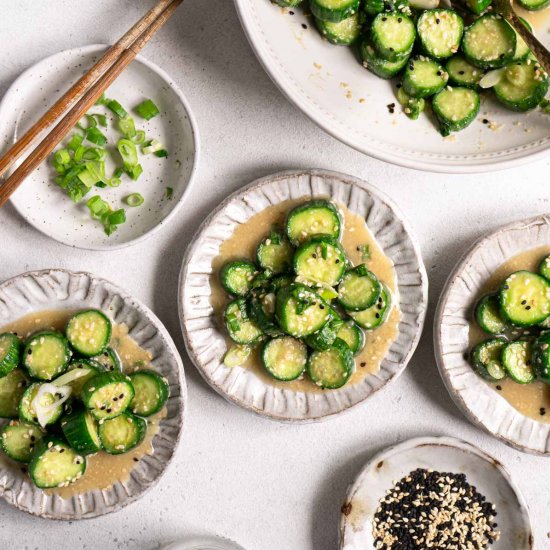 Asian Cucumber Salad with Miso and