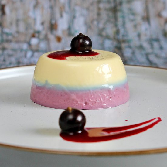 Layered Blackcurrant Panna Cotta