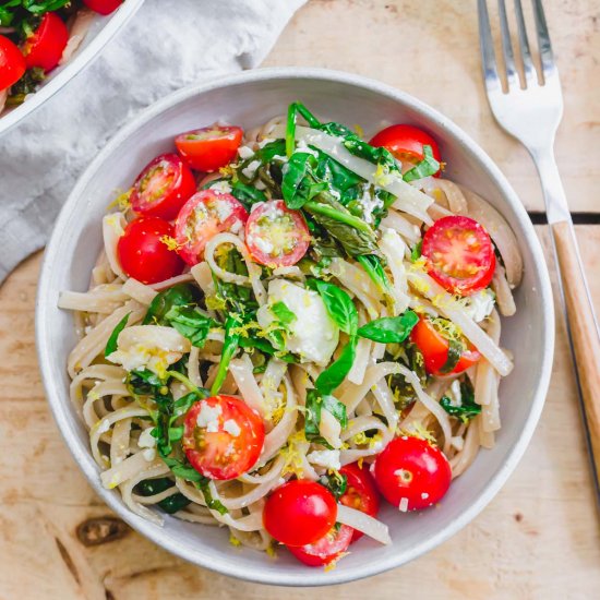 Lemon Spinach Feta Pasta