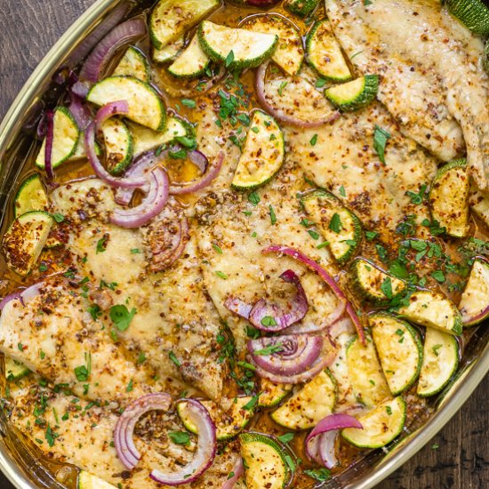 Easy Garlic Parmesan Baked Flounder