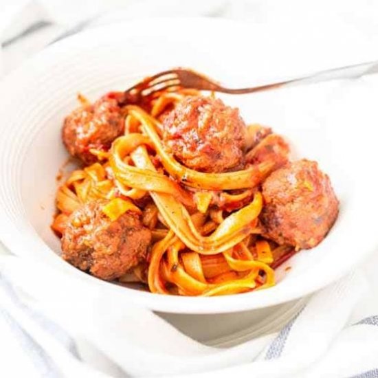 Instant Pot pasta and meatballs