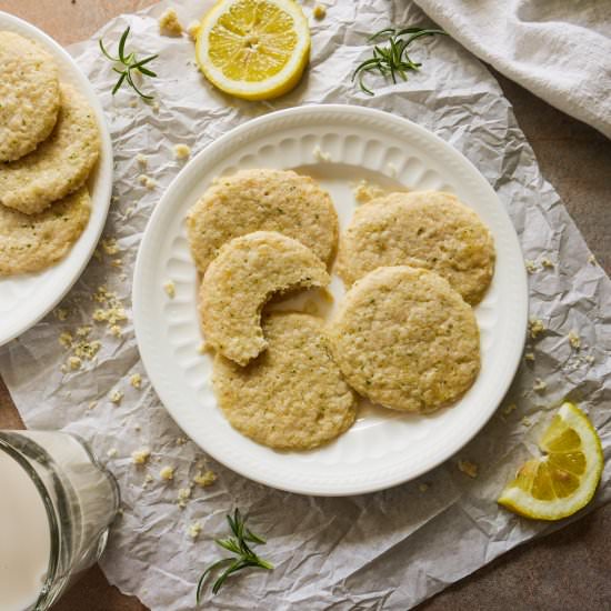 Rosemary Lemon Shortbread Cookies