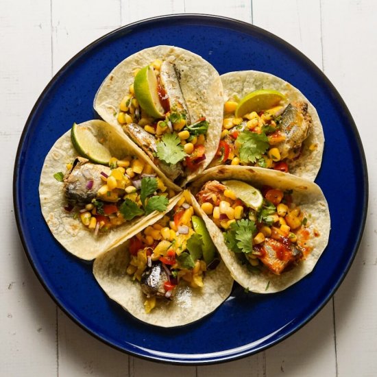 Fish Tacos with Corn and Pineapple