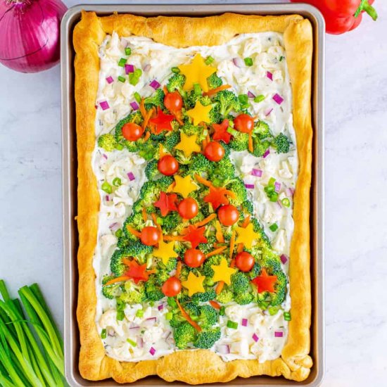 Savory Christmas Veggie Pizza