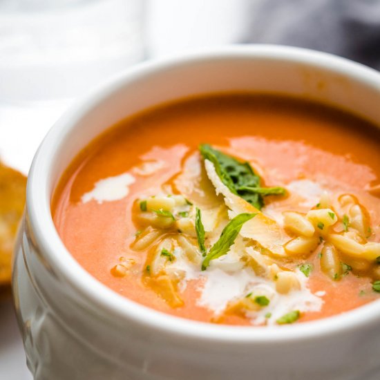 Cream of Tomato Soup w/Orzo