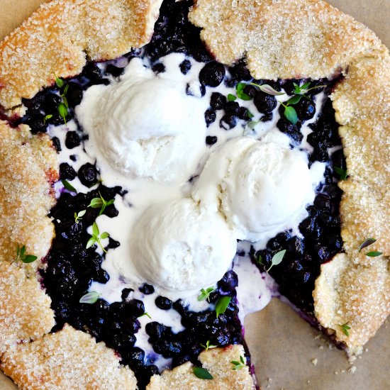 Easy Blueberry Galette with Thyme