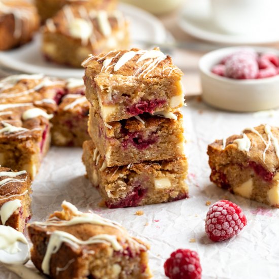 Raspberry White Chocolate Blondies