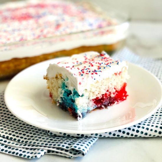 Red, White, & Blue Poke Cake