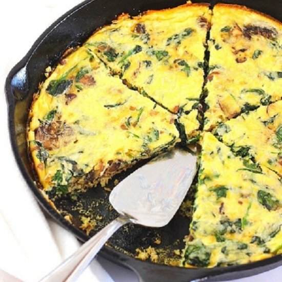 spinach and mushroom frittata