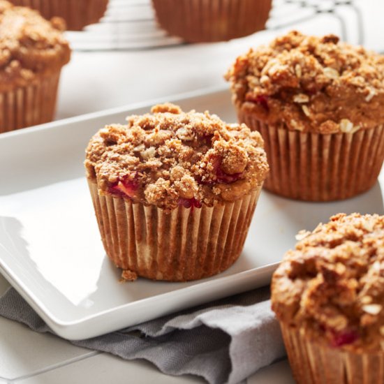 Vegan Strawberry Rhubarb Muffins