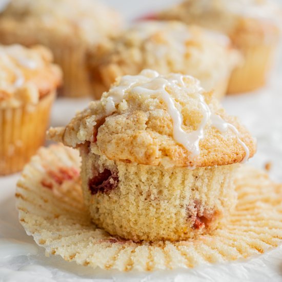 Strawberry Lemon Streusel Muffins