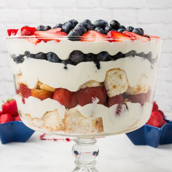 Red, White and Blue Berry Trifle