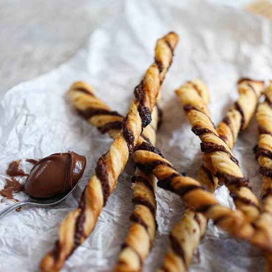 Nutella Puff Pastry Twists Recipe