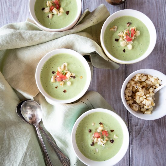 Chilled Cucumber Soup + Watercress