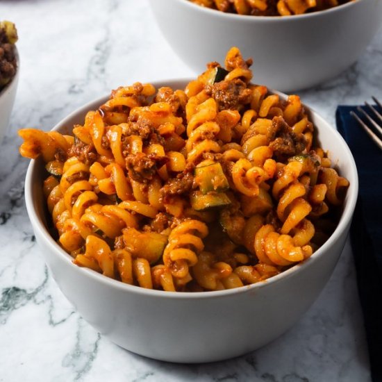 Ground Beef Zucchini Pasta