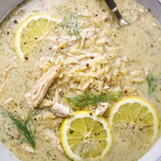 Creamy Greek Lemon Orzo Soup