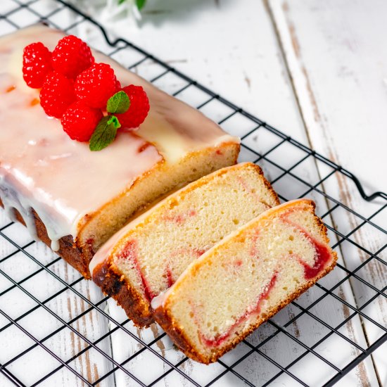 White Chocolate Raspberry Loaf Cake