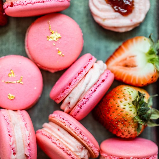 Strawberry Macarons