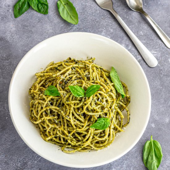 Simple Basil Pesto Pasta