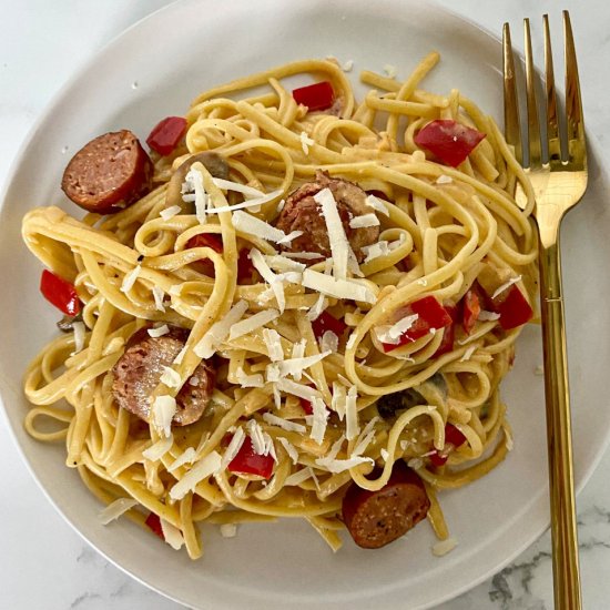 Cajun Spaghetti w/ Creamy Parmesan