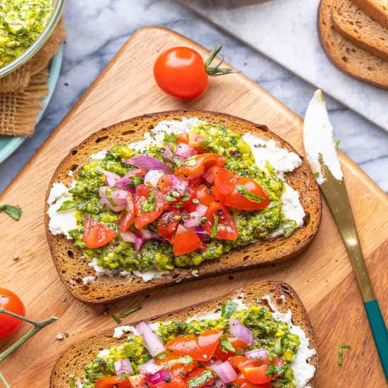 Cilantro Lime Pesto Toast