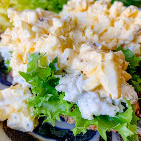 Egg Salad with Cucumber Dill Spread