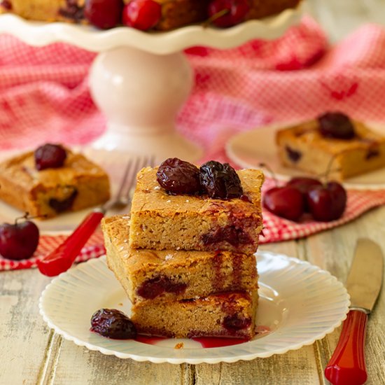 Brown Butter Cherry Blondies