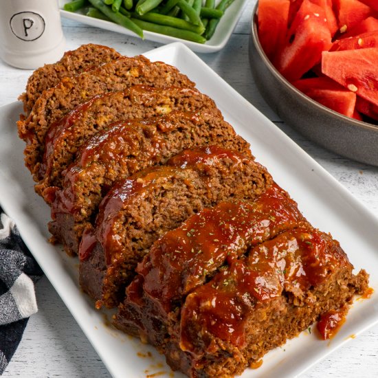 Crock Pot Meatloaf with Glaze